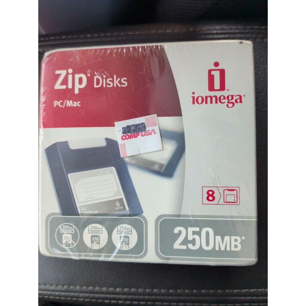 iOmega New Sealed 8 Pack Zip Disks 250MB PC NOS Zipdisk